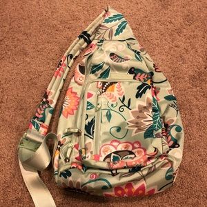 Vera Bradley Sling Crossbody in Mint Flowers.